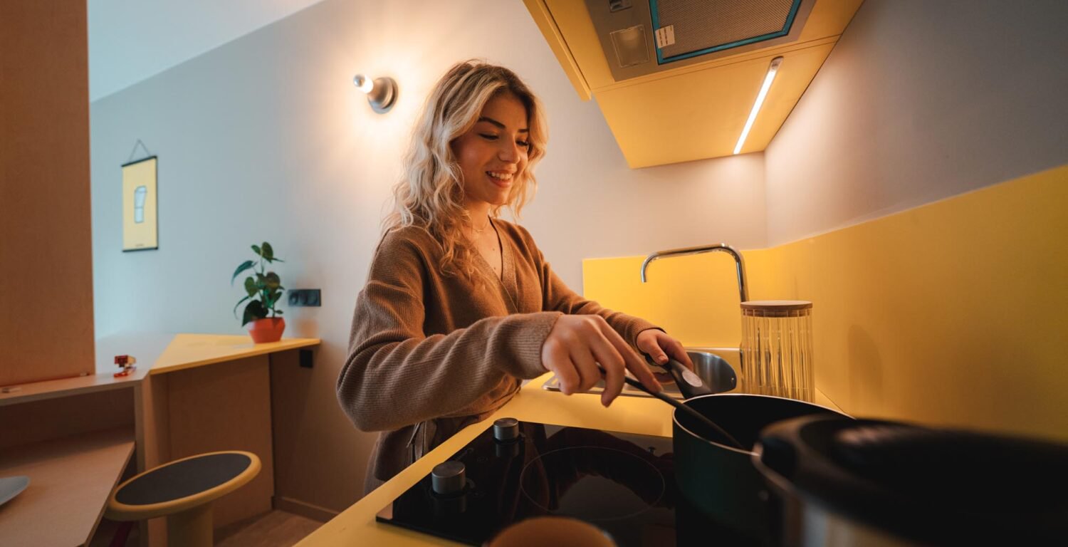 cuisine dans studio dans résidence étudiante massy palaiseau