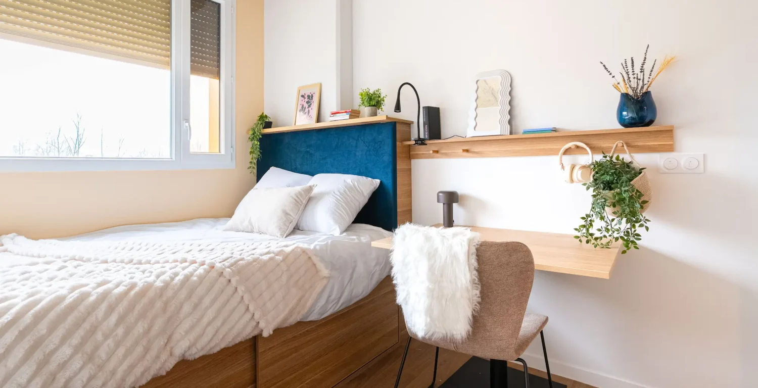 mini studio étudiant à Genève Archamps résidence Ecla avec coin lit et bureau de qualité