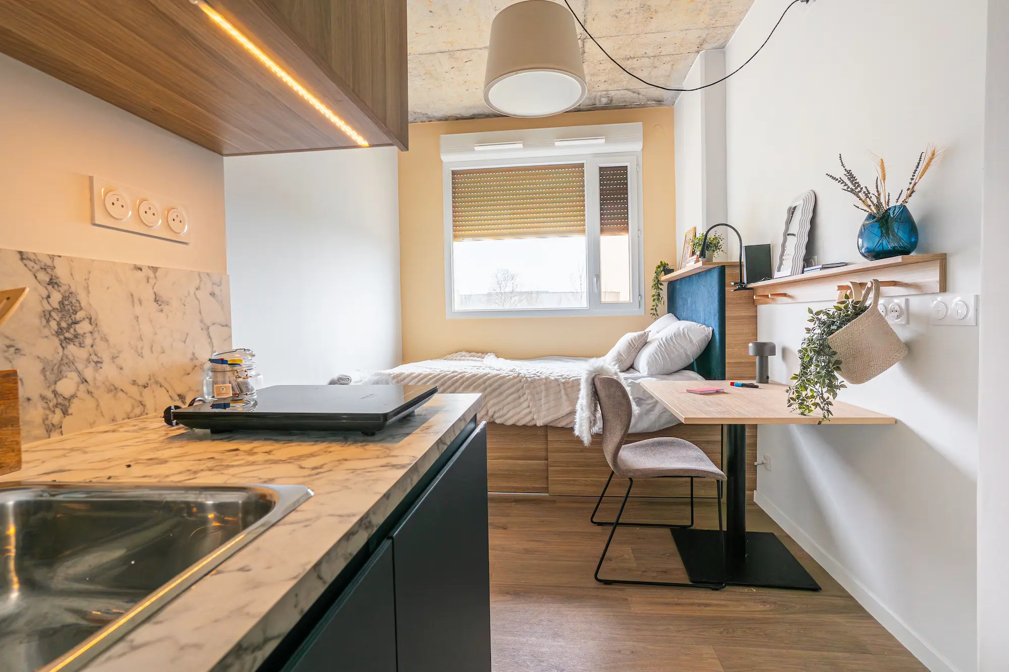 mini studio meublé à Genève Archamps dans la résidence Ecla avec espace de vie fonctionnel