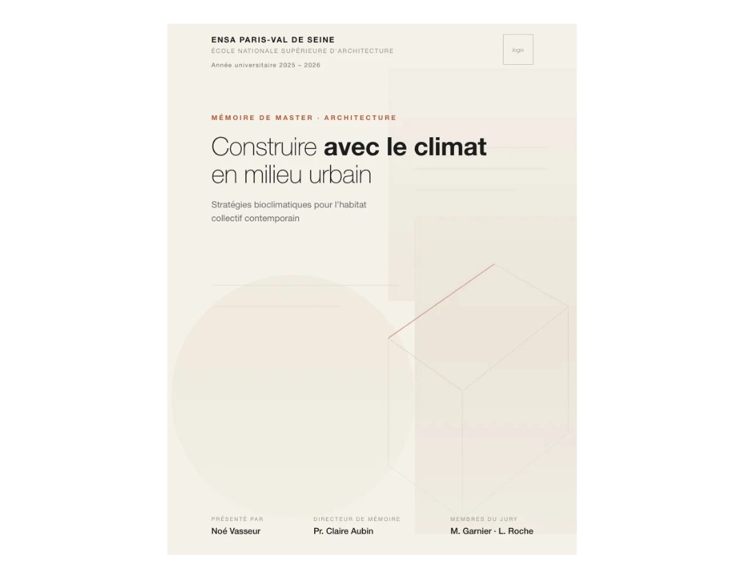 Page de garde mémoire avec image